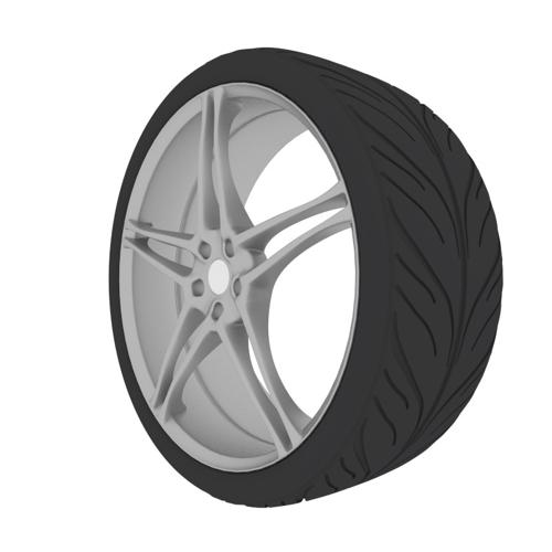 Aluminium car wheel with tire preview image